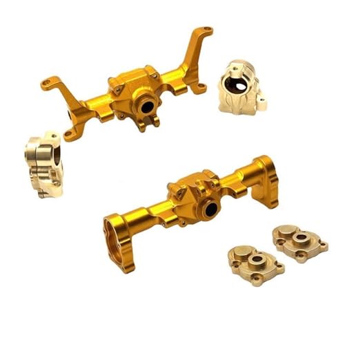 MKIUYVD RC-Achsen-Komplettset Für FMS Für FCX24 Metall-Portalachsengehäuse Vorne Und Hinten Portalgehäuseabdeckung 1/24 RC Crawler Car Upgrades Teile(Yellow) von MKIUYVD