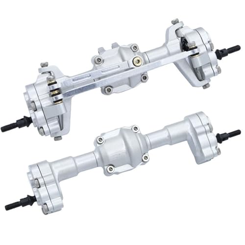 MKIUYVD RC-Achsen-Komplettset Für FMS Für FCX24 Metall-Vorder- Und Hinterportalachse Mit Getriebe 1/24 rc Cars Modifizierte Upgrades Teile Zubehör(Silver) von MKIUYVD
