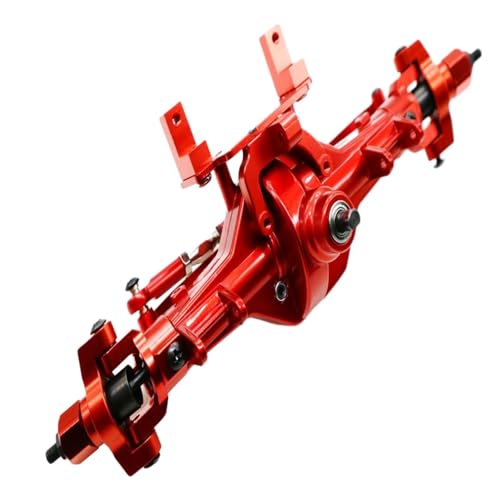 MKIUYVD RC-Achsen-Komplettset Für HSP Für 94180 1/10 Rc Auto Aluminiumlegierung Vorderachse Bessere Stabilität Vorderachse RC Crawler Auto Upgrade Teile Zubehör(Red) von MKIUYVD