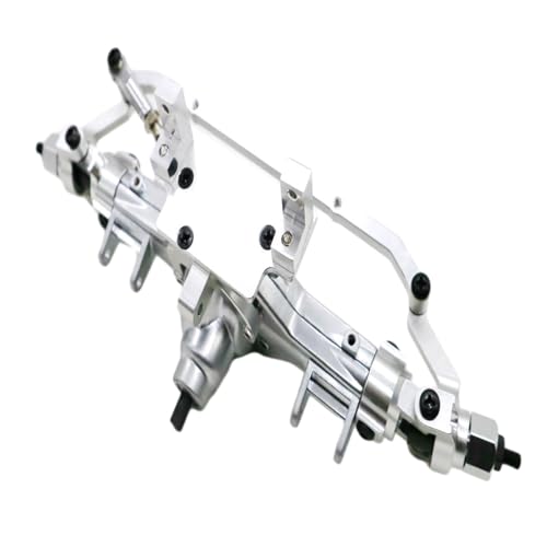 MKIUYVD RC-Achsen-Komplettset Für HSP Für 94180 1/10 Rc Auto Aluminiumlegierung Vorderachse Bessere Stabilität Vorderachse RC Crawler Auto Upgrade Teile Zubehör(Silver) von MKIUYVD