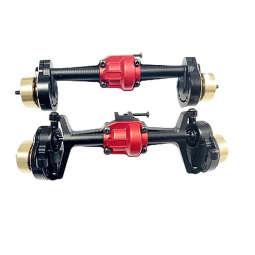 MKIUYVD RC-Achsen-Komplettset Für Hobby Für Plus Für CR18P Für Rock 1/18 RC Auto Aluminiumlegierung Vorne Hinterachse Shell Upgrade Teile Zubehör(Black) von MKIUYVD