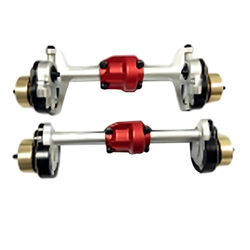 MKIUYVD RC-Achsen-Komplettset Für Hobby Für Plus Für CR18P Für Rock 1/18 RC Auto Aluminiumlegierung Vorne Hinterachse Shell Upgrade Teile Zubehör(Silver) von MKIUYVD