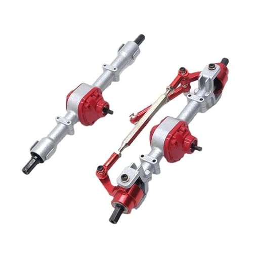 MKIUYVD RC-Achsen-Komplettset Für MN D90 D91 D96 MN98 99S 1/12 RC Auto Metallachse Upgrade Getriebe Vorder- Und Hinterachsbaugruppe RC Autozubehör(Red,B) von MKIUYVD