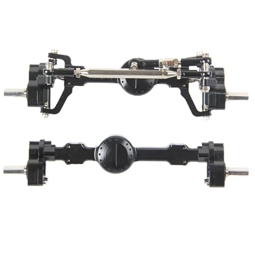 MKIUYVD RC-Achsen-Komplettset Für MN D90 Für MN-90 MN98 MN99S MN45 1/12 RC Auto Upgrade Teile CNC Metall Vorder- Und Hinterportalachse Zubehör(Black) von MKIUYVD