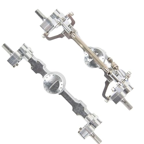 MKIUYVD RC-Achsen-Komplettset Für MN D90 Für MN-90 MN98 MN99S MN45 1/12 RC Auto Upgrade Teile CNC Metall Vorder- Und Hinterportalachse Zubehör(Silver) von MKIUYVD