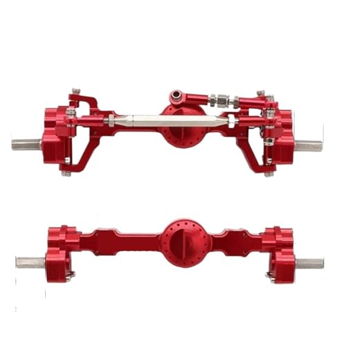 MKIUYVD RC-Achsen-Komplettset Für MN Für D90 D91 D99 D99S MN99S MN98 MN90 1/12 RC Auto Upgrades Teile CNC Vollmetall Vorder- Und Hinterportalachse(Red) von MKIUYVD