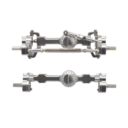 MKIUYVD RC-Achsen-Komplettset Für MN Für D90 D91 D99 D99S MN99S MN98 MN90 1/12 RC Auto Upgrades Teile CNC Vollmetall Vorder- Und Hinterportalachse(Silver) von MKIUYVD