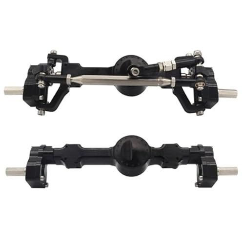 MKIUYVD RC-Achsen-Komplettset Für MN Für D90 Für MN98 MN99S MN45 1/12 RC Auto Upgrade Teile CNC Metall Vorne Hinten Portal Achse Zubehör(Black) von MKIUYVD
