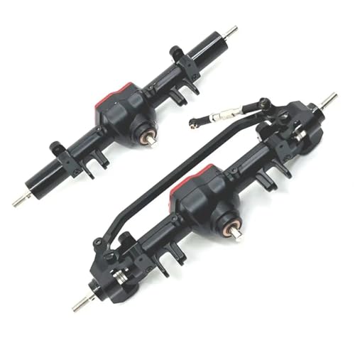 MKIUYVD RC-Achsen-Komplettset Für MN Für MN128 MN86 G500 1/12 RC Auto Upgrade Teile Metall Verbesserte Vorder- Und Hinterachse Differential Montage(Black,1 Set) von MKIUYVD