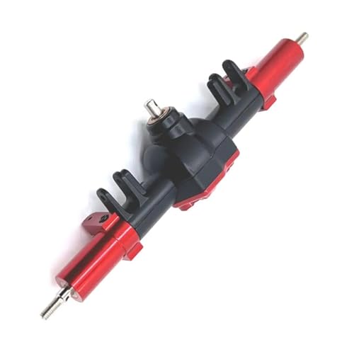 MKIUYVD RC-Achsen-Komplettset Für MN Für MN128 MN86 G500 1/12 RC Auto Upgrade Teile Metall Verbesserte Vorder- Und Hinterachse Differential Montage(Black Red,Rear Axle) von MKIUYVD