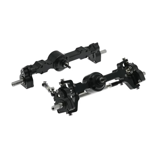 MKIUYVD RC-Achsen-Komplettset Für MN Für MN99S MN98 D90 D91 D99 D99S MN90 1/12 RC Auto Upgrade Teile Aluminium Legierung CNC Vorne Hinten Portal Achse(Black) von MKIUYVD