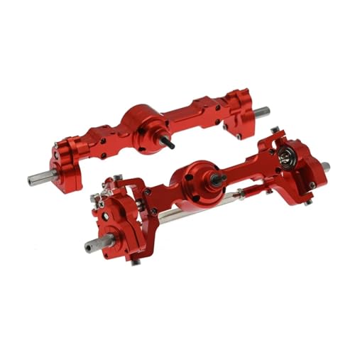 MKIUYVD RC-Achsen-Komplettset Für MN Für MN99S MN98 D90 D91 D99 D99S MN90 1/12 RC Auto Upgrade Teile Aluminium Legierung CNC Vorne Hinten Portal Achse(Red) von MKIUYVD