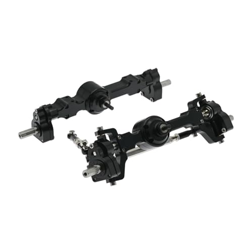 MKIUYVD RC-Achsen-Komplettset Für MN Für MN99S MN98 D90 D91 D99 D99S MN90 1/12 RC Auto Upgrade Teile Metall Vorne Hinten Portal Achse(Black) von MKIUYVD