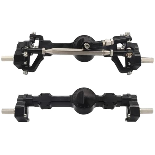 MKIUYVD RC-Achsen-Komplettset Für MN MN99S MN98 D90 D91 D99 D99S MN90 1/12 RC Auto Upgrade Teile Zubehör CNC Metall Vordere Hintere Portal Achse(Black,1 Set) von MKIUYVD