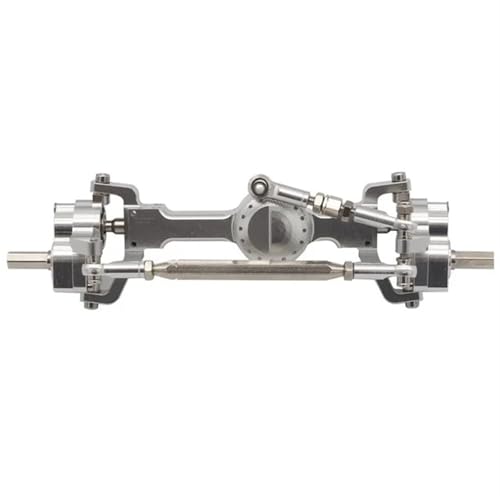 MKIUYVD RC-Achsen-Komplettset Für MN MN99S MN98 D90 D91 D99 D99S MN90 1/12 RC Auto Upgrade Teile Zubehör CNC Metall Vordere Hintere Portal Achse(Silver,Front Axle) von MKIUYVD