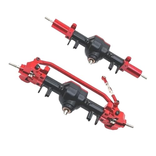 MKIUYVD RC-Achsen-Komplettset Für MN128 MN86 MN86S MN86K MN86KS Metall Vorder- Und Hinterdifferentialachsensatz 1/12 RC Crawler Car Upgrade-Teile(Black Red,Front Rear Axle) von MKIUYVD