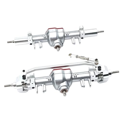 MKIUYVD RC-Achsen-Komplettset Für MN128 MN86 MN86S MN86K MN86KS Metall Vorder- Und Hinterdifferentialachsensatz 1/12 RC Crawler Car Upgrade-Teile(Silver,Front Rear Axle) von MKIUYVD