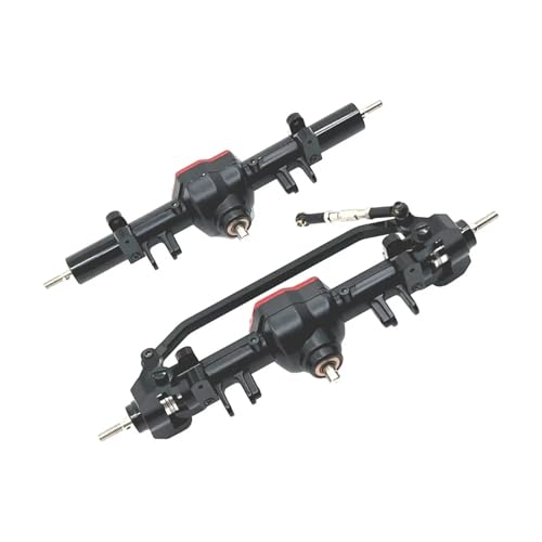 MKIUYVD RC-Achsen-Komplettset Für MN86 Für MN128 MN86S 1:12 RC Auto Metall Achse Brücke Welle Lenkung Tasse Stange Upgrade Zubehör(Black) von MKIUYVD