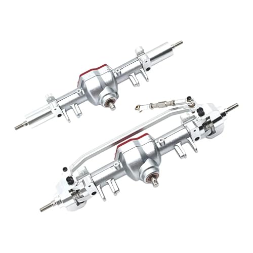 MKIUYVD RC-Achsen-Komplettset Für MN86 Für MN128 MN86S 1:12 RC Auto Metall Achse Brücke Welle Lenkung Tasse Stange Upgrade Zubehör(Silver) von MKIUYVD