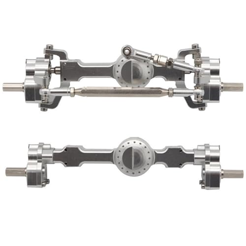 MKIUYVD RC-Achsen-Komplettset Für MN99S Für MN D90 D91 D96 MN98 MN45 CNC-Metall-Vorder- Und Hinterportalachsensatz 1/12 RC-Auto-Upgrade-Teile(Red,1 Set) von MKIUYVD