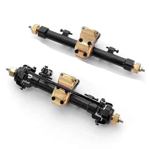 MKIUYVD RC-Achsen-Komplettset Für RCGOFOLLOW Für SCX24 90081 C10 Für JLU Für Jeep CNC AluminiumPortal Vordere Hinterachse Für 1/24 RC Crawler Auto Upgrade-Teile(Black,1Set) von MKIUYVD