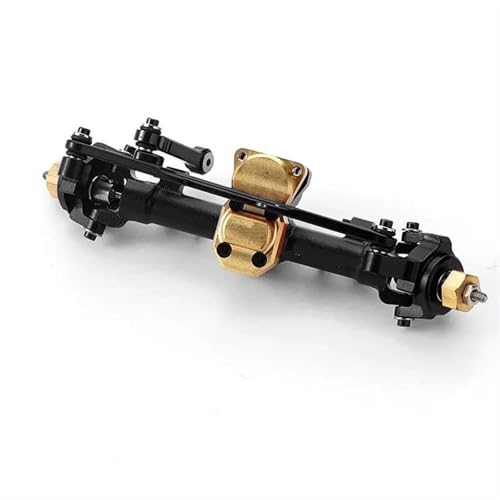 MKIUYVD RC-Achsen-Komplettset Für RCGOFOLLOW Für SCX24 90081 C10 Für JLU Für Jeep CNC AluminiumPortal Vordere Hinterachse Für 1/24 RC Crawler Auto Upgrade-Teile(Black,Front Axle) von MKIUYVD