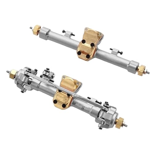 MKIUYVD RC-Achsen-Komplettset Für RCGOFOLLOW Für SCX24 90081 C10 Für JLU Für Jeep CNC AluminiumPortal Vordere Hinterachse Für 1/24 RC Crawler Auto Upgrade-Teile(Silver,1Set) von MKIUYVD