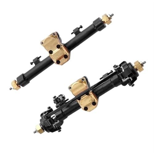 MKIUYVD RC-Achsen-Komplettset Für SCX24 Für 90081 C10 Für JLU Für Gladiator 1/24 RC Crawler Auto Upgrade-Teile CNC-Aluminiumlegierung Portal Vorne Hinterachse(Black,Front Axle and Rear Axle) von MKIUYVD