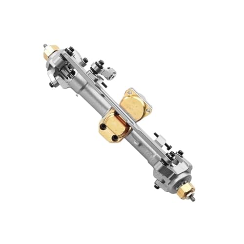 MKIUYVD RC-Achsen-Komplettset Für SCX24 Für 90081 Für C10 Für JLU Für Jeep Für Gladiator 1/24 RC Crawler Auto Upgrade Teile CNC Aluminium Portalachse(Silver,Front Axle) von MKIUYVD