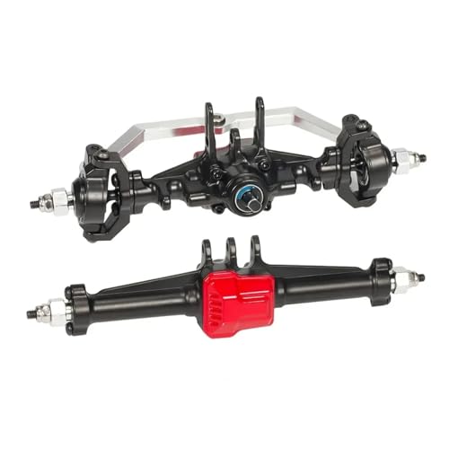 MKIUYVD RC-Achsen-Komplettset Für TRX4-M Für Defender Für High Für K10 Chassis-Upgrade-Teile Metall Vorne Hinterachse Set Für 1/18 RC Crawler Car(Black) von MKIUYVD