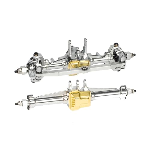 MKIUYVD RC-Achsen-Komplettset Für TRX4-M Für Defender Für High Für K10 Chassis-Upgrade-Teile Metall Vorne Hinterachse Set Für 1/18 RC Crawler Car(Silver) von MKIUYVD