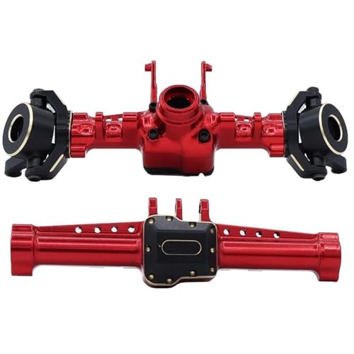 MKIUYVD RC-Achsen-Komplettset Für TRX4M 1/18 RC Crawler Car Upgrade-Teilen, Vorderachsgehäuse Aus Legierung, RC-Car-Kit Mit Messing-Achsabdeckung, Lenkblock(Red) von MKIUYVD