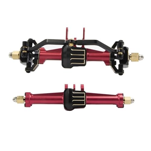 MKIUYVD RC-Achsen-Komplettset Für TRX4M 1/18 rc Cars Vorder- Und Hinterachsen-Set, Upgrade-Teile, Komplette Hinterachse Aus Aluminiumlegierung Mit Getriebe(Red) von MKIUYVD