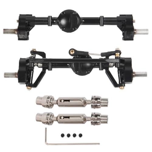 MKIUYVD RC-Achsen-Komplettset Für WPL C14 C24 C24-1 C34 C44 B14 B24 2-teilige Vordere Und Hintere Portalachse Mit Metallantriebswelle 1/16 RC-Car-Upgrade-Zubehör von MKIUYVD