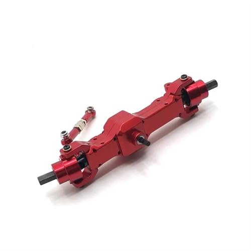 MKIUYVD RC-Achsen-Komplettset Für WPL Für C14 C24 B14 B16 B24 Für HengLong Für FeiYu Für JJRC Upgrade Metall Vorderachse Montage RC Auto Zubehör(Red) von MKIUYVD