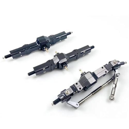 MKIUYVD RC-Achsen-Komplettset Für WPL Für C14 C24 B14 B24 B16 B36 Metall Vorne Hinten Brücke Achse Getriebe 1/16 RC Auto LKW Rock Crawler Trucks RC Autoteile(Gray,1 Set) von MKIUYVD