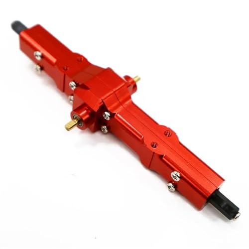 MKIUYVD RC-Achsen-Komplettset Für WPL Für C14 C24 B14 B24 B16 B36 Metall Vorne Hinten Brücke Achse Getriebe 1/16 RC Auto LKW Rock Crawler Trucks RC Autoteile(Red,Middle Axle) von MKIUYVD