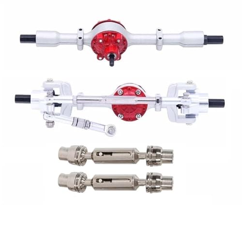MKIUYVD RC-Achsen-Komplettset Für WPL Für C14 C24 C34 C44 C54 B14 B24 Metall Vorderachse Und Antriebswelle Set 1/16 RC Auto Upgrade Teile Zubehör(Silver) von MKIUYVD