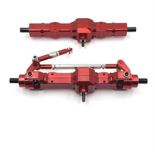MKIUYVD RC-Achsen-Komplettset Für WPL Für C74 1/16 1/10 RC Autoteile Metall Upgrade Vorder- Und Hinterachse Montage Getriebewelle RC Auto Upgrade Teile(Red) von MKIUYVD