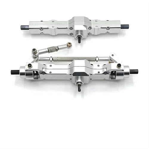MKIUYVD RC-Achsen-Komplettset Für WPL Für C74 1/16 1/10 RC Autoteile Metall Upgrade Vorder- Und Hinterachse Montage Getriebewelle RC Auto Upgrade Teile(Silver) von MKIUYVD