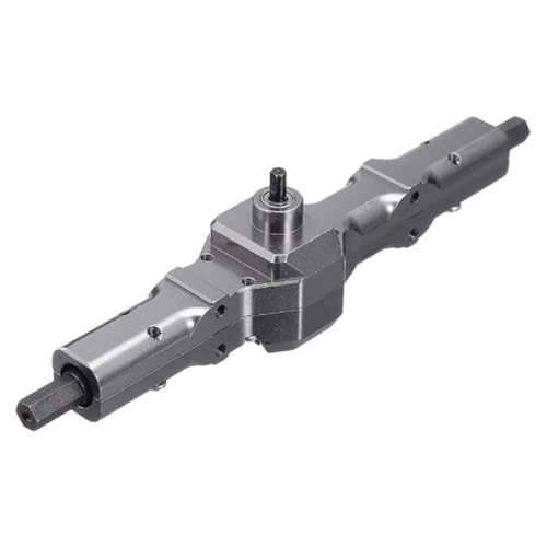 MKIUYVD RC-Achsen-Komplettset Für WPL Für D12 1/10 RC Truck Teil Aluminiumlegierung Upgrade Verbessert Hinterachse RC Upgrade Teil RC Hinterachse Upgrade Zubehör(Gray) von MKIUYVD