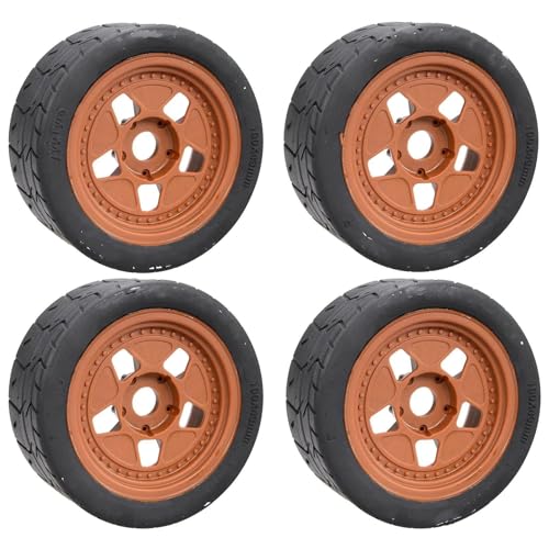 MKIUYVD RC Reifen Für ARRMA Für ZD Für Racing EX07 1/7 4WD Bürstenloses RC-Auto 8585 4 Stück 109 Mm RC-Reifen Rad 17 Mm Sechskantnabe RC-Radreifen(Brown) von MKIUYVD