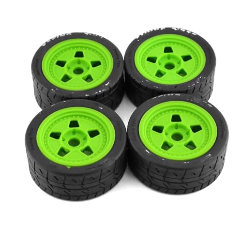 MKIUYVD RC Reifen Für ARRMA Für ZD Für Racing EX07 1/7 4WD Bürstenloses RC-Auto 8585 4 Stück 109 Mm RC-Reifen Rad 17 Mm Sechskantnabe RC-Radreifen(Green) von MKIUYVD