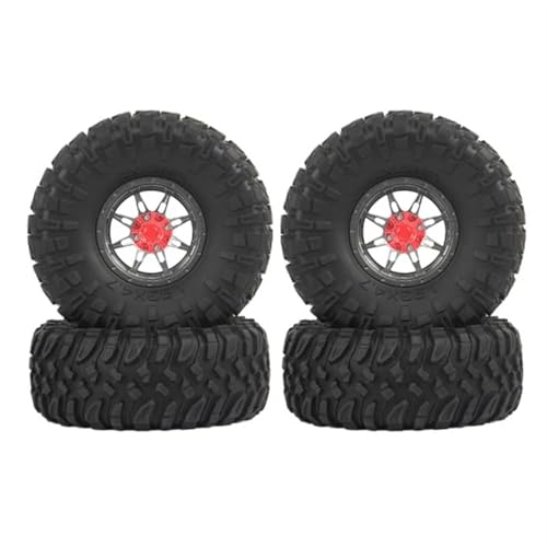 MKIUYVD RC Reifen Für Axial Für SCX10, 4 Stück 1,9 Beadlock-Felge Und Gummireifen-Set Mit 4 Stück 110 Mm 1,9 Radreifen Für 1/10 RC Crawler Car von MKIUYVD