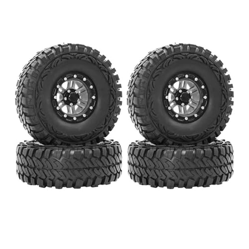 MKIUYVD RC Reifen Für Axial Für SCX10 90035 90022 90046 D90 D110 TF2 TRX-4 4PCS 1,9 Zoll Metall Beadlock Felgenreifen Für 1/10 RC Rock Crawler von MKIUYVD
