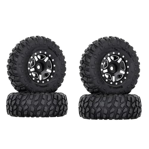 MKIUYVD RC Reifen Für Axial Für SCX24 AXI00001 Für Deadbolt Für Gladiator 52 * 18mm 1,0 "Beadlock Rad Felgen Reifen Set Für 1/24 RC Crawler Auto(Black,B) von MKIUYVD