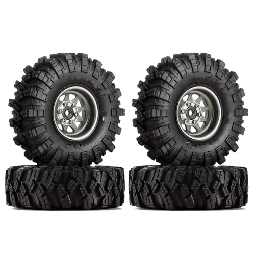MKIUYVD RC Reifen Für Axial Für SCX24 Für Enduro24 1,0 Beadlock Rad Schlamm Reifen Set Deep Dish Negative Offset 3,78mm Für RC Crawler Auto(D) von MKIUYVD