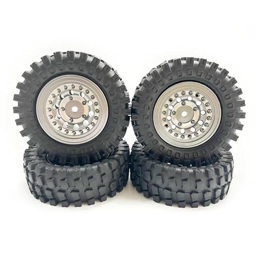 MKIUYVD RC Reifen Für Axial Für SCX24 Für FMS FCX24 Für Enduro24 55 Mm 1,3 Zoll Beadlock-Radreifen Mit Messingring Für 1/24 RC Crawler Car(Yellow) von MKIUYVD