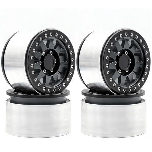 MKIUYVD RC Reifen Für Axial Für SCX6 Aluminium 2,9" Beadlock Radnabe Felge Für 1/6 RC Crawler Auto RC Auto Upgrade Teile Ersatzteile(Black) von MKIUYVD