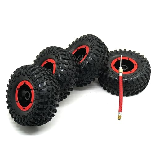 MKIUYVD RC Reifen Für Axial Für Wraith SCX10 TRX4, 4 Stück, Aufblasbar, 2,2 Zoll Beadlock-Reifen, Reifen, Luftreifen, Pneumatische Radnabe Für 1/10 RC Crawler Truck von MKIUYVD